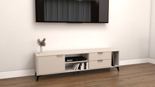 Szafka RTV Velmi II kaszmir 175cm Glamour złoto