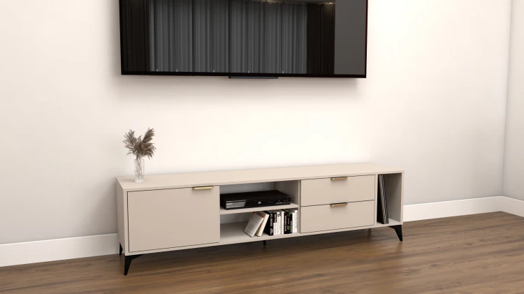 Szafka RTV Velmi II kaszmir 175cm Glamour złoto