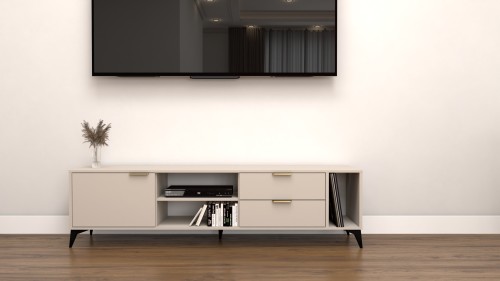 Szafka RTV Velmi II kaszmir 175cm Glamour złoto