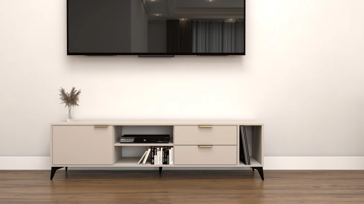 Szafka RTV Velmi II kaszmir 175cm Glamour złoto