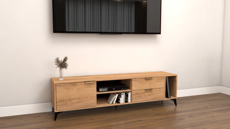 Szafka RTV Velmi II dąb craft złoty 175cm Glamour złoto