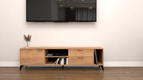 Szafka RTV Velmi II dąb craft złoty 175cm Glamour złoto