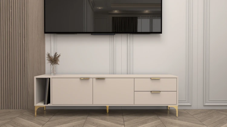 Szafka RTV VORELLO kaszmir 175cm Glamour złoto