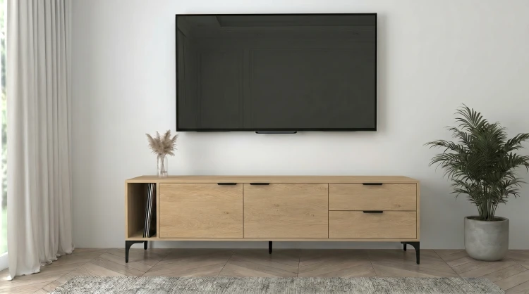 Szafka RTV Vorello Torro Cremona 175cm loft drewniana telewizor 75 cali