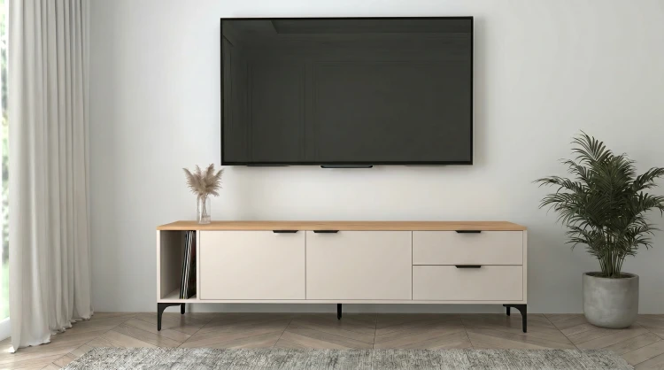 Szafka RTV Vorello dąb wotan kaszmir 175cm loft