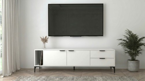 Szafka RTV Vorello Biała 175cm loft