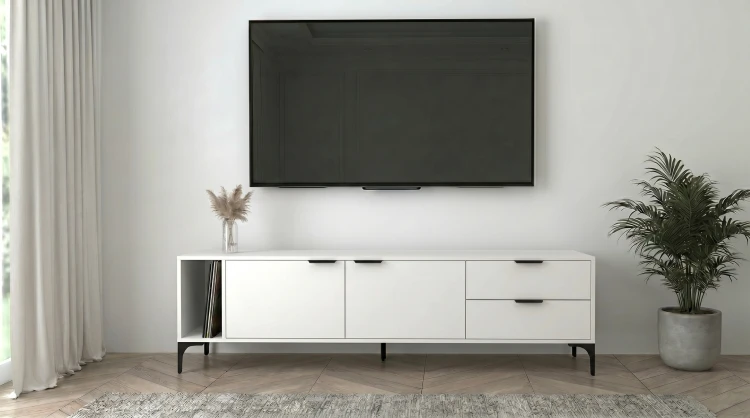 Szafka RTV Vorello Biała 175cm loft