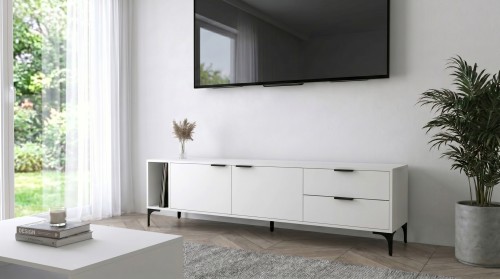 Szafka RTV Vorello Biała 175cm loft