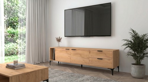 Szafka RTV VORELLO dąb craft złoty 175cm