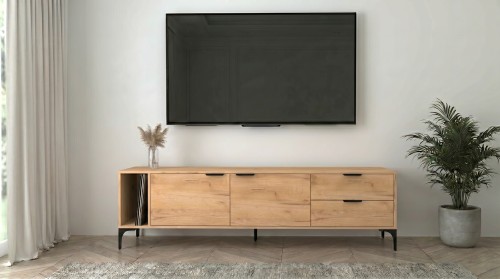 Szafka RTV VORELLO dąb craft złoty 175cm