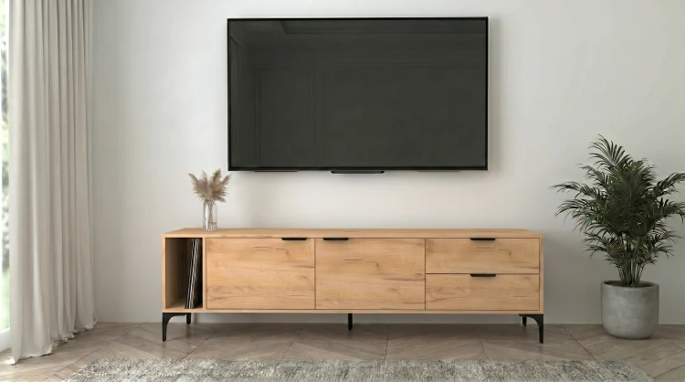 Szafka RTV VORELLO dąb craft złoty 175cm