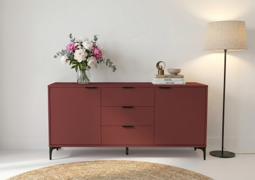Komoda VORELLO loft czerwony oxid