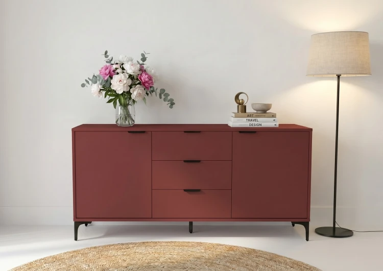 Komoda VORELLO loft czerwony oxid