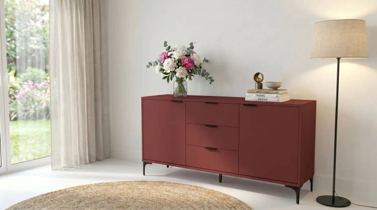 Komoda VORELLO loft czerwony oxid