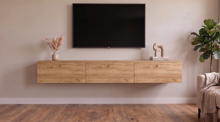 Szafka RTV Aurelia wisząca dąb craft złoty 175 cm
