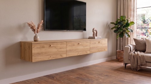 Szafka RTV Aurelia wisząca dąb craft złoty 175 cm